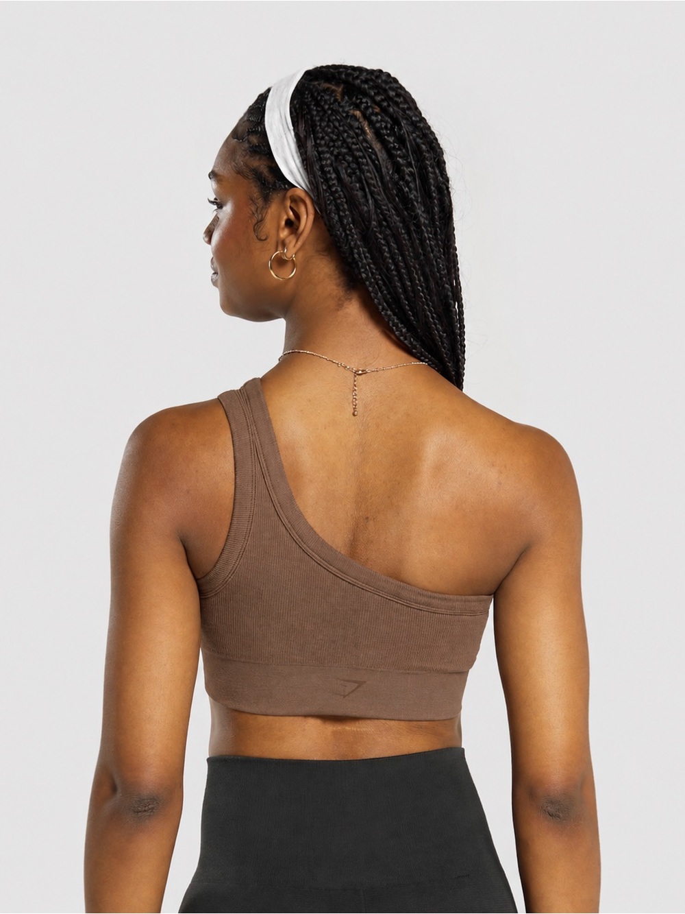 Gymshark Ribbed Cotton Seamless One Shoulder top size large